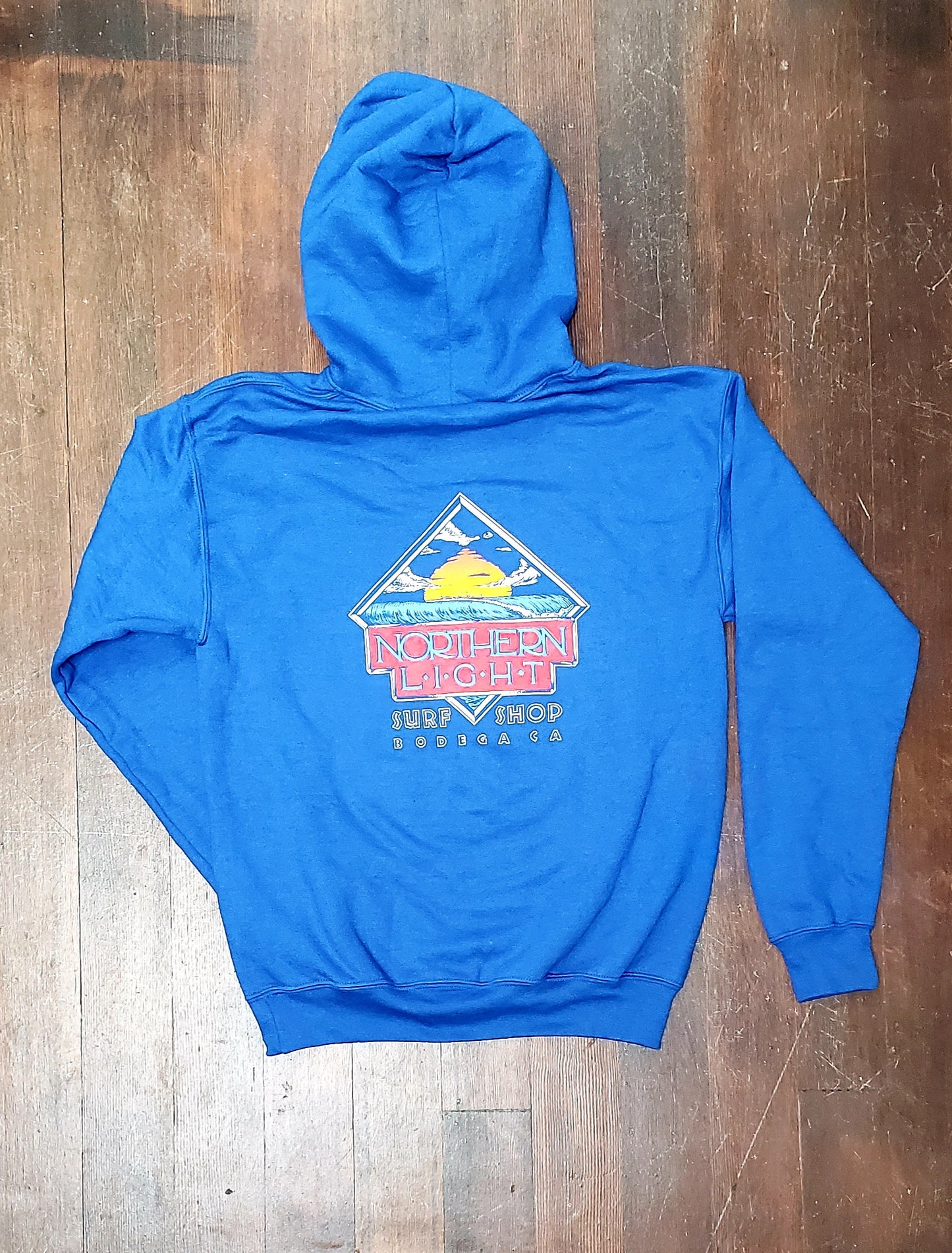 Heavyweight vintage surf graphic hoodie Northern Light