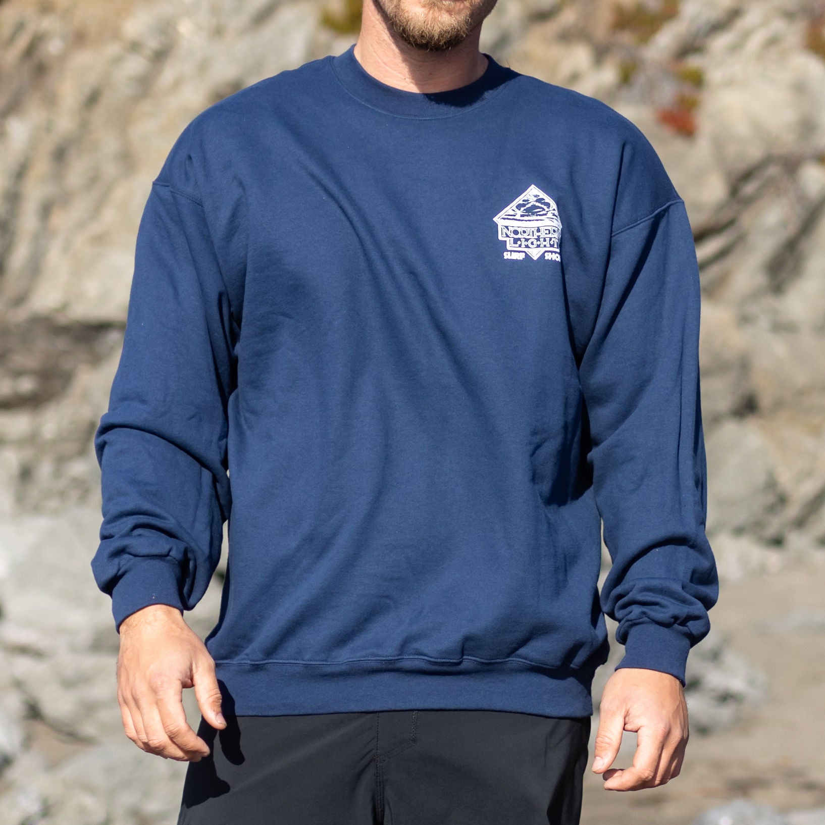NAVY BLUE CREW NECK SWEATSHIRT - FRONT