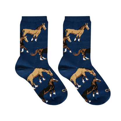 SOCKS- Horses - Kids 4-7 Crew