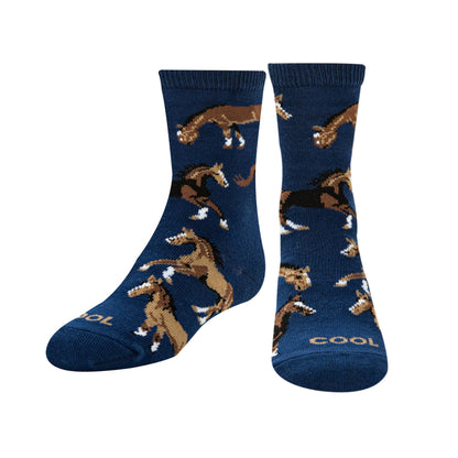 SOCKS- Horses - Kids 4-7 Crew