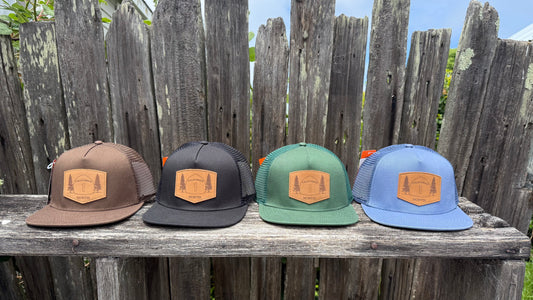 HWY 1 LEATHER PATCH TRUCKER HATS - NEW